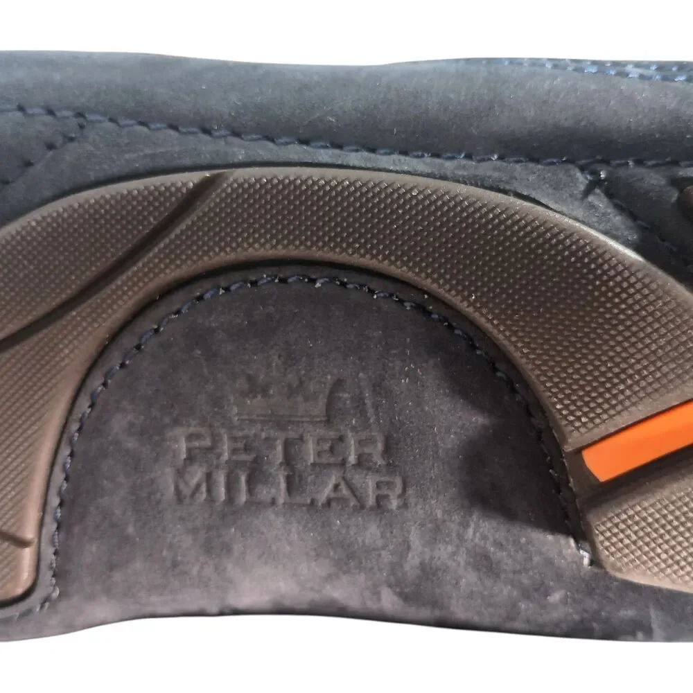 Peter Millar Brown Driver Loafer Moccasin Casual Shoe Mens 9 Brown Blue Leather